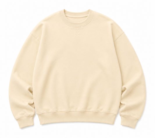 Semi Oversized 330 GSM Felpa sin hoodie